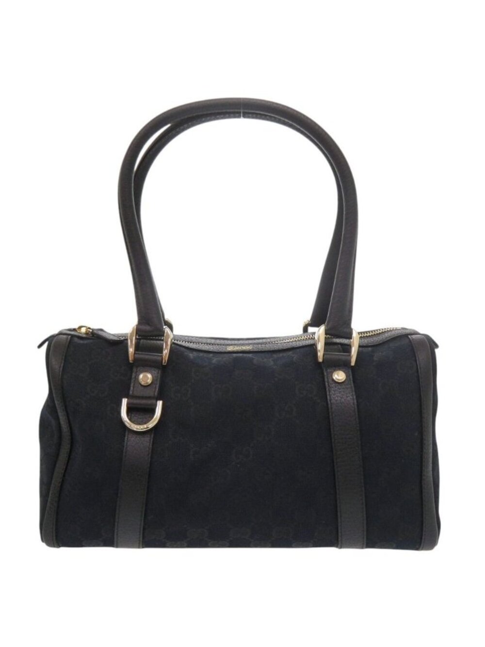 Gucci Mini Boston GG Canvas Leather Black Handbag